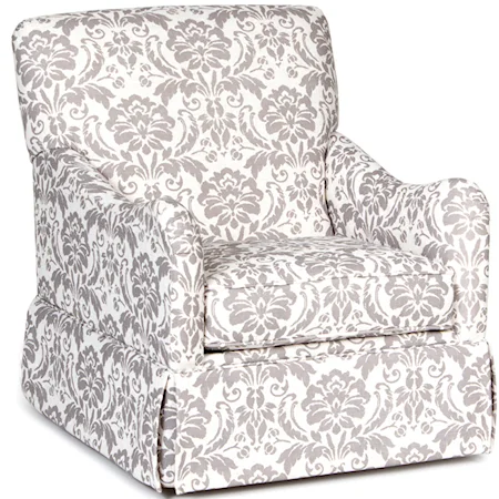 Traditional Glider Accent Chair with Skirted Base